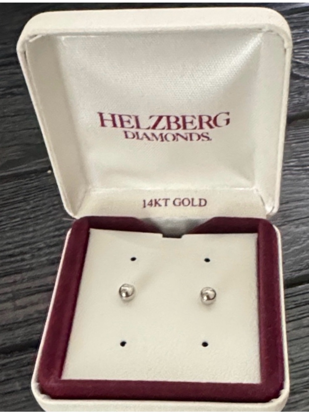 Helzberg Diamonds 14k white gold Ball Stud Earrings